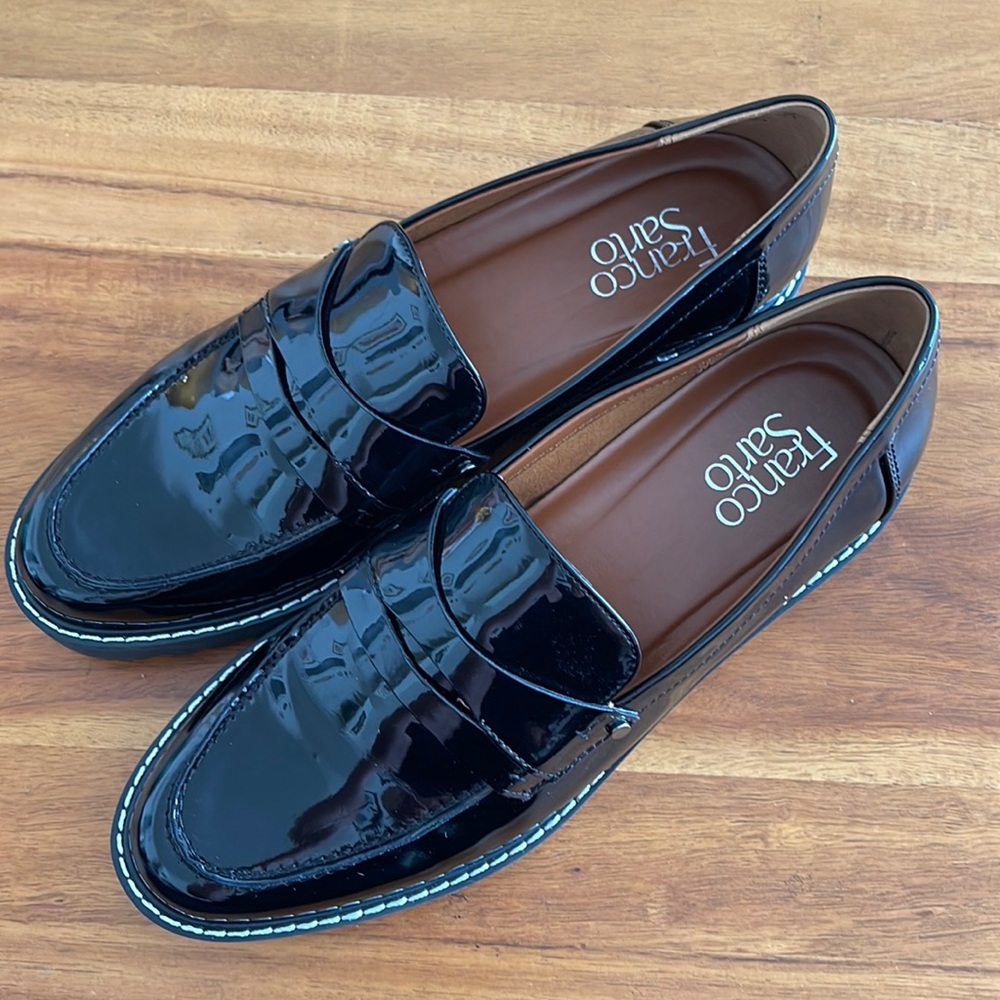 Franco Sarto patent leather loafers